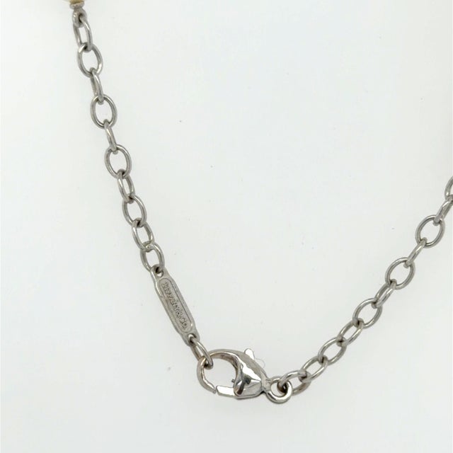 White Tiffany & Co. 18 Karat White Gold Diamond and Cultured Pearl Dragonfly Necklace For Sale - Image 8 of 8