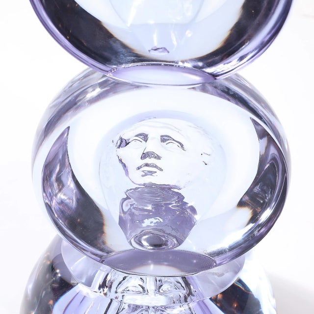 Mid-Century Hand-Blown Murano Glass Portrait Sculpture Signed Pino Signoretto For Sale - Image 10 of 18