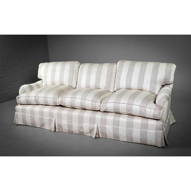 Large Connaught 3-Seater Sofa with Beige and Brown Stripes by Peter Dudgeon, 2010s For Sale - Image 4 of 10