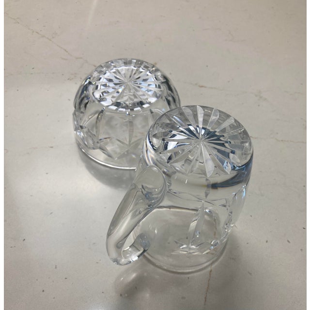 Mid 20th Century Waterford Cut Crystal Open Sugar & Creamer - Set of 2 For Sale - Image 4 of 13