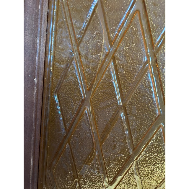 * Reserved for Rachel * Mid Century Amber Acrylic Diamond 2 Panel Room Divider / Screen For Sale - Image 9 of 11