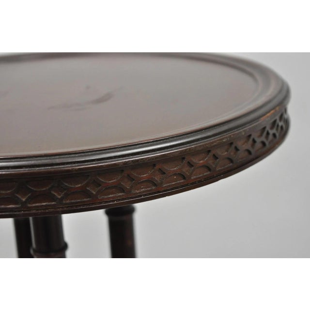 Vintage Mersman Regency Style Mahogany 46" Tall Pedestal Plant Stand Table For Sale - Image 11 of 15