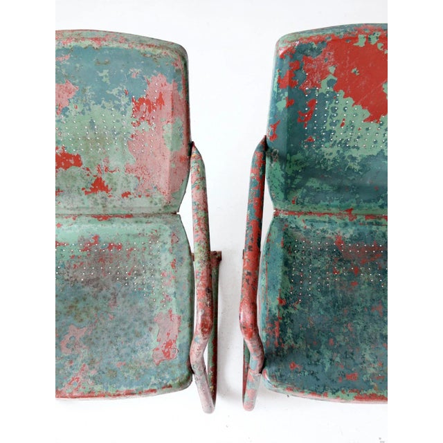 Green Mid-Century Metal Patio Chairs - A Pair For Sale - Image 8 of 11