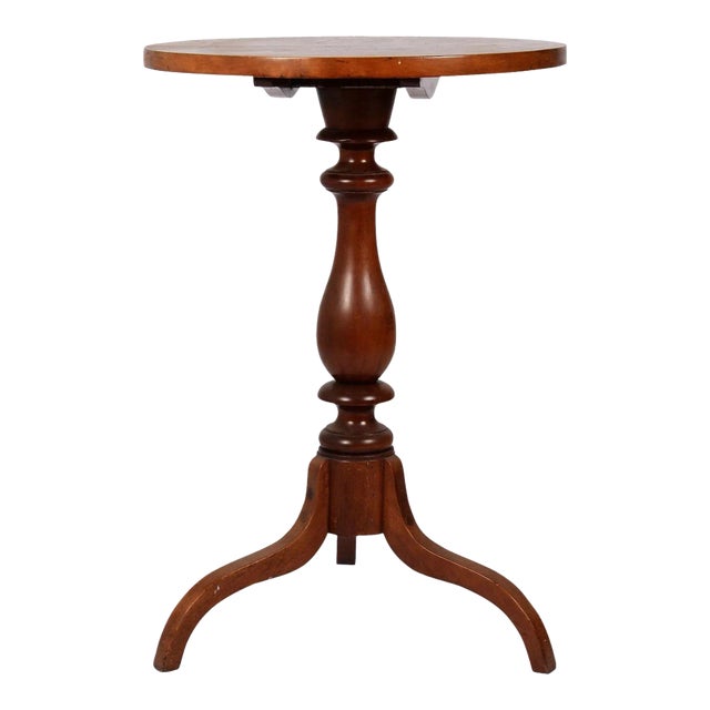 1940s American Maple Tilt Top Side Table For Sale