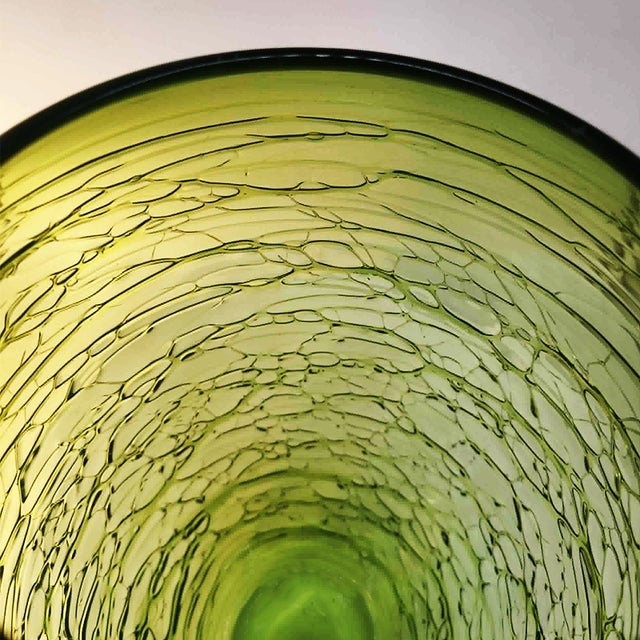 Glass Handmade Green Murano Glass Vase, Italy, 1970s For Sale - Image 7 of 11