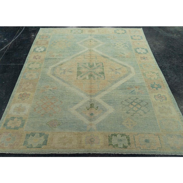 Early 21st Century Turkish Oushak Rug 5' x 6'8" #19015 For Sale - Image 5 of 8