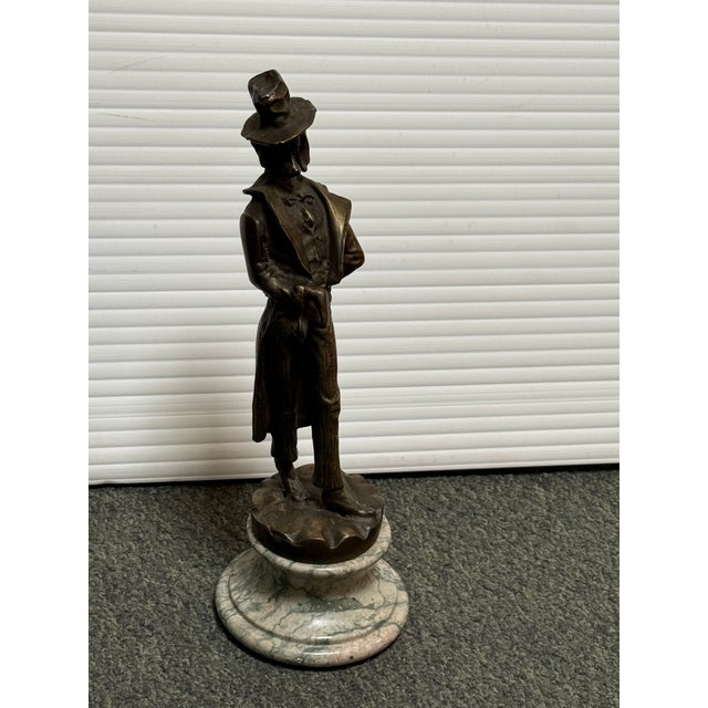 Victorian Bronze Poodle Gentleman Sculpture on Marble Base For Sale - Image 10 of 12