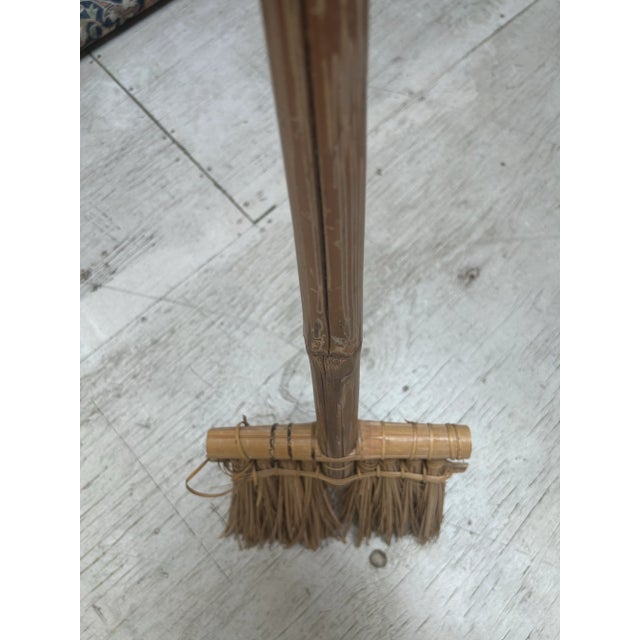Mid 20th Century Vintage Bamboo Rattan and Straw Decorative Broom For Sale - Image 5 of 6