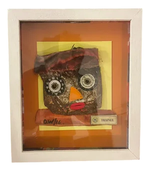 Ovidio Wain, Collage Composition, 1960s, Mixed Media on Panel, Framed
