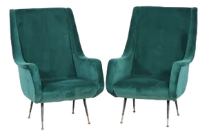 Mid Century Modern Style Armchairs Style of Marco Zanuso - A Pair