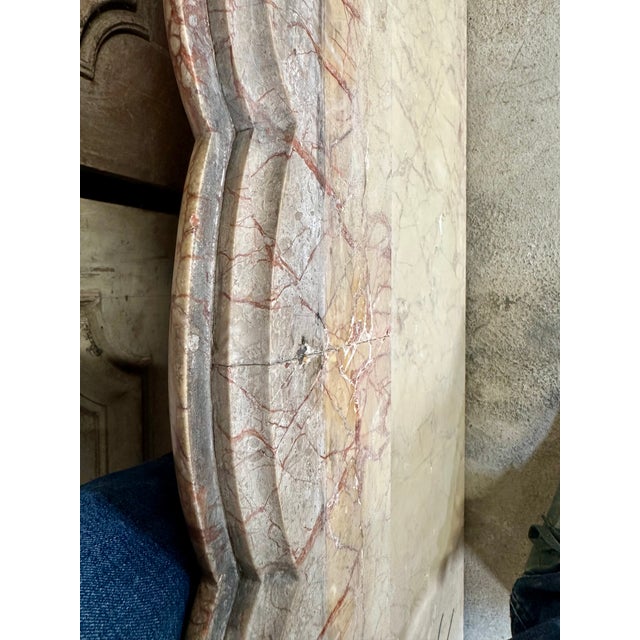 Stone Louis XV Style Pompadour Fireplace in Yellow Trets Marble For Sale - Image 7 of 11