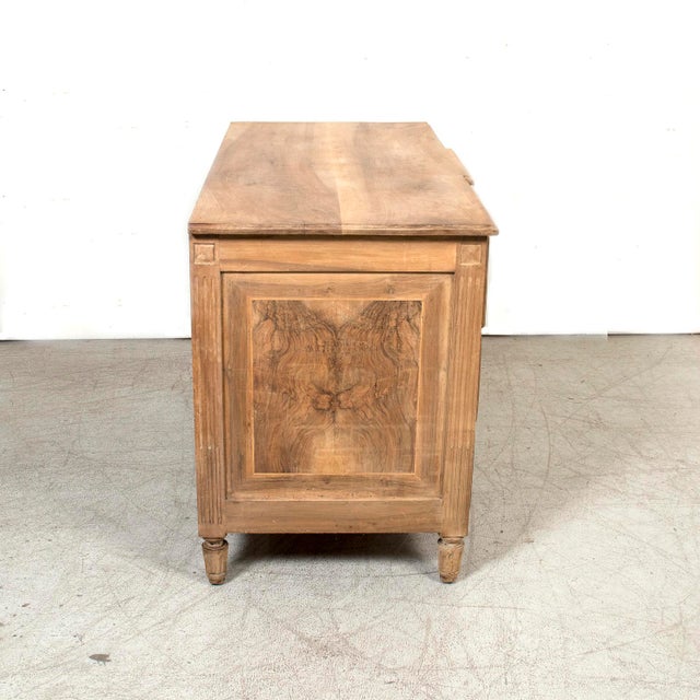 Brown 18th Century French Louis XVI Period Bleached Walnut and Burl Walnut Three-Drawer Commode For Sale - Image 8 of 9