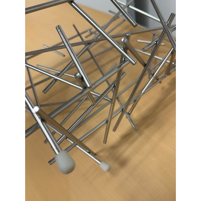 Fratelli Campana for Alessi Blow Up Stainless Steel Magazine Holder For Sale - Image 9 of 12