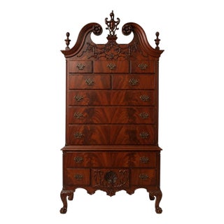 1930s Chinese Chippendale Style Highboy For Sale