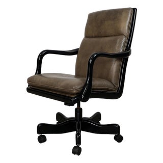 2010’s Hancock & Moore Leather & Lacquer Executive Office Desk Chair For Sale