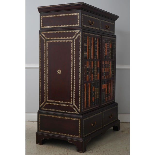 Age: Approx: 30 Years Old Details: Glass Adjustable Shelves High Quality Construction Solid Brass Hardware Leather Wrapped...