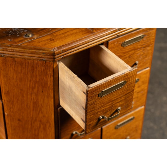 Early 20th Century Oak 40-Drawer Revolving Parts Cabinet For Sale - Image 9 of 16