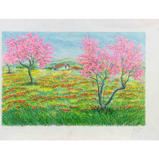 Lithograph on paper realized by Franco Azzinari in 1980s. Hand signed and numbered in pencil. Edition of 130. Excellent...