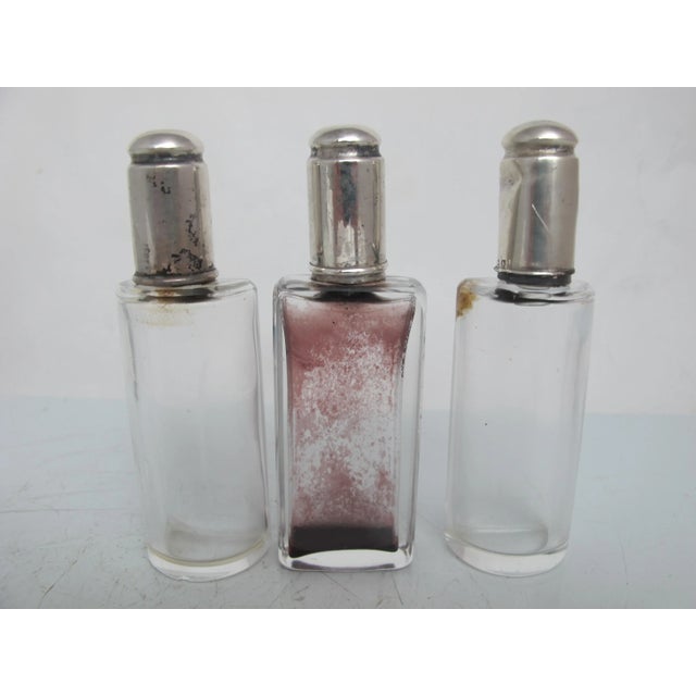 Antique 1919 Charles S Green Sterling Silver Glass Scent Bottle Caddy Set For Sale - Image 4 of 8