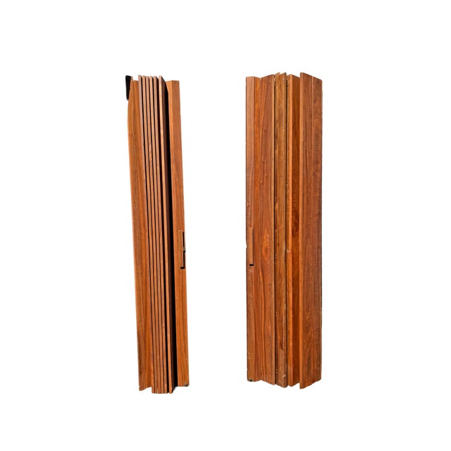 Vintage Bifold Folding Screen Doors on Track Room Divider in Mid Century Modern Design Unique find! True vintage real...