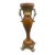 Vintage Gold and Black Distressed Metal Candleholder With Scroll Handles For Sale