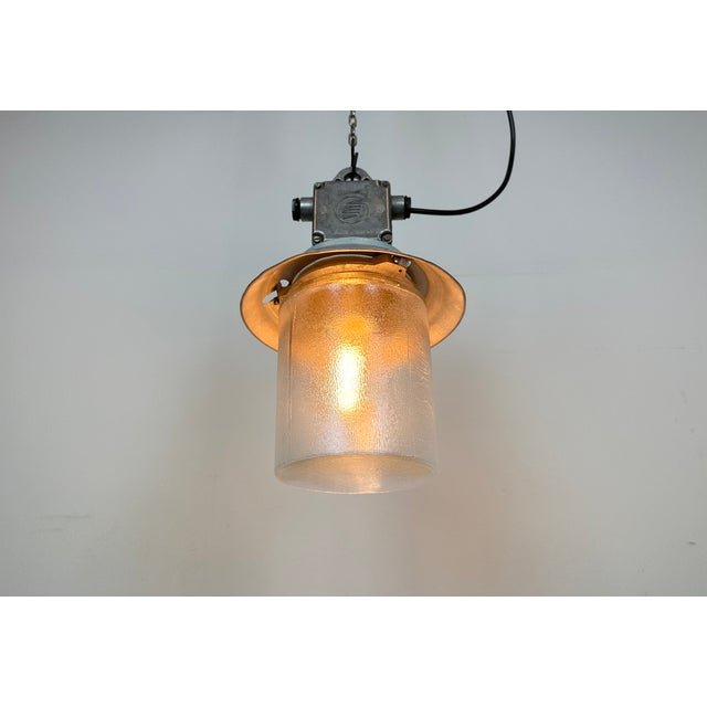 Industrial Aluminium Light with Glass Cover from Elektrosvit, 1970s For Sale - Image 15 of 16