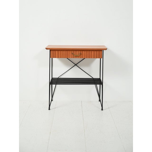 Scandinavian Mahogany and Iron Rolf Bedside Table from Ikea, 1961 For Sale - Image 10 of 10