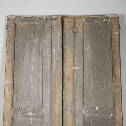 Gray Vintage Painted Double Door For Sale - Image 8 of 9