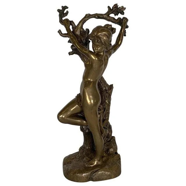 Bronze Late 19th Century Antique French Bronze Art Nouveau Nude Sculpture For Sale - Image 8 of 8