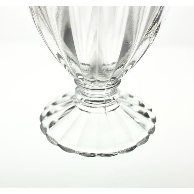 1970s Vintage Clear Ribbed Footed Juice Tumbler Glasses - Set of 8 For Sale In Dallas - Image 6 of 7