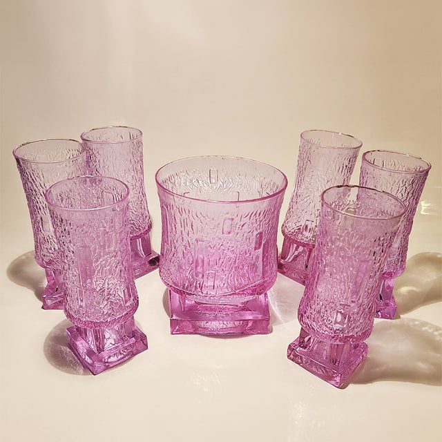 Ice Bucket and 6 Glasses in Murano Glass Alexandrite, Italy, 1960s, Set of 7 For Sale - Image 11 of 11