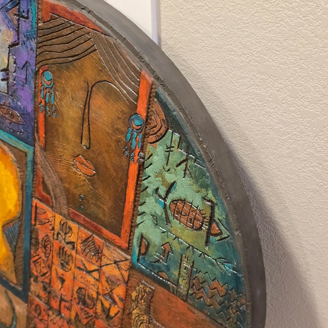 Artist Dr. Eyad Al Masri, Painting Over Carved Wood, Untitled For Sale In Phoenix - Image 6 of 7