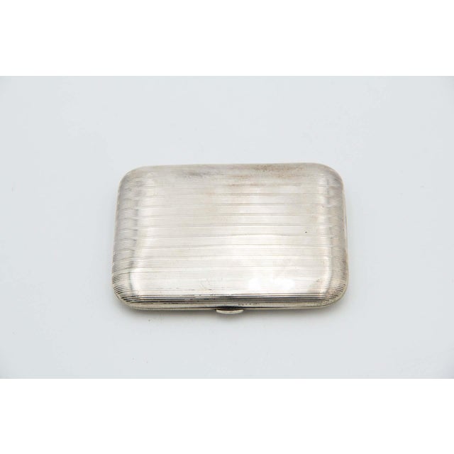 Rectangular Silver Cigarette Case with Rounded Corners For Sale - Image 3 of 3