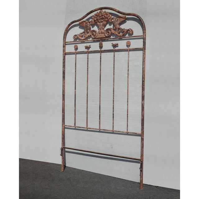 Vintage French Country Brown Crackle Twin Bed Frame ~ Headboard Footboard &Rails For Sale - Image 4 of 18