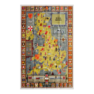 1957 British Travel Poster, a Map of Royal Britain and Ireland