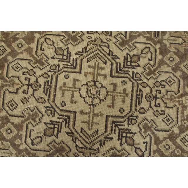 Beige Tabriz Rug 9’8” X 12’8” Beige Wool Vintage Distressed Hand-Knotted Carpet For Sale - Image 8 of 15