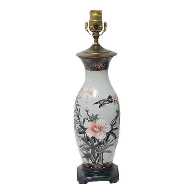 Late 19th Century Antique Cloisonné on Silver Lamp For Sale