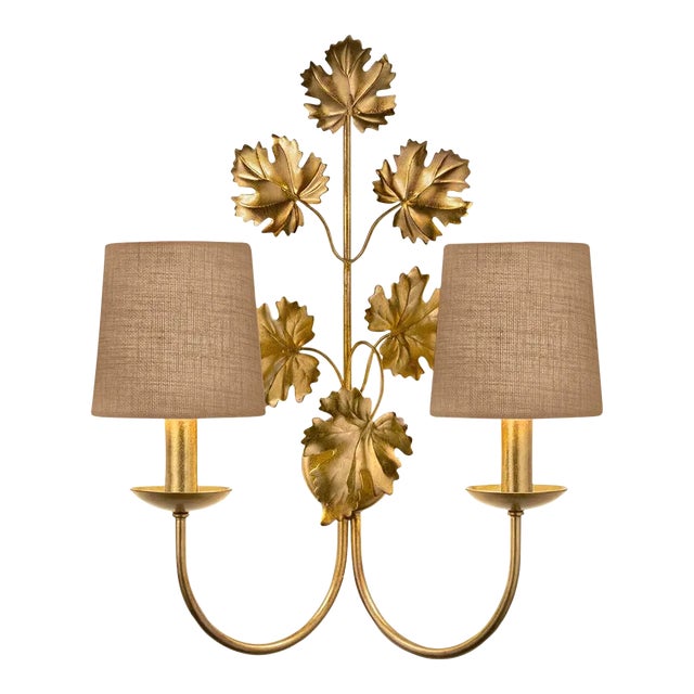 Florentine Antique Gold Leaf Vine Wall Light For Sale