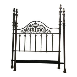 Italian Antique Brass Four Poster Queen Bed For Sale