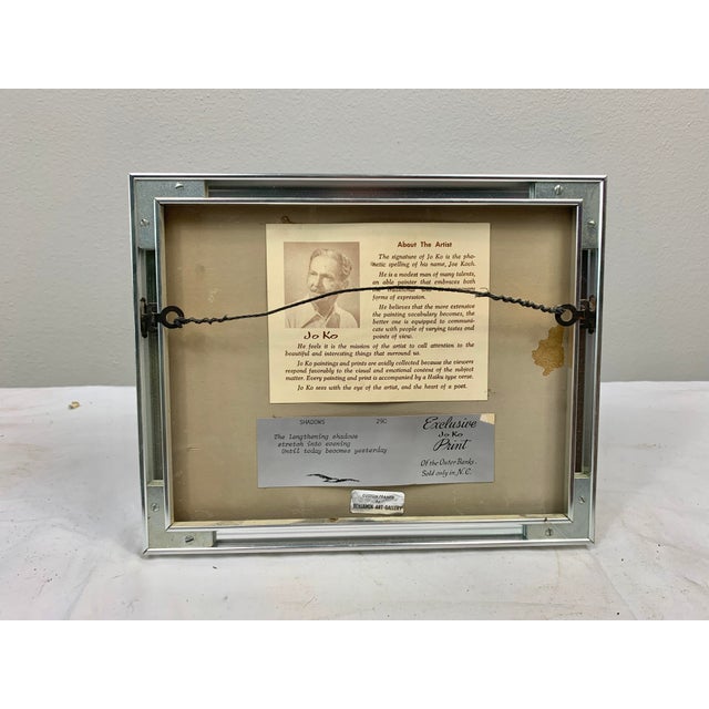 Late 20th Century Vintage Coastal Jo Ka Framed Print For Sale - Image 5 of 8