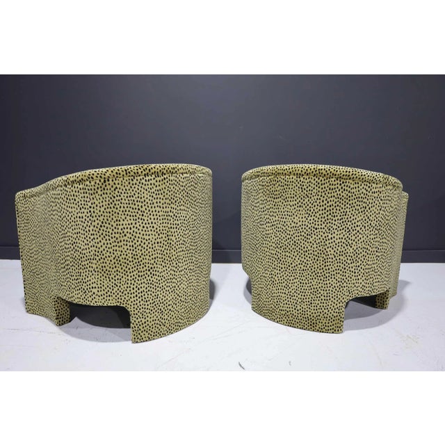 Vladimir Kagan Vladimir Kagan Style Tub Chairs in Cheetah Print Velvet - Set of 2 For Sale - Image 4 of 8