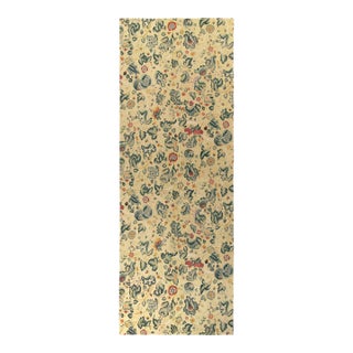 Rug & Kilim’s Tudor Style Gallery Rug in Cream, Green All Over Floral Pattern For Sale