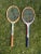 American Pair of Colorful Vintage Wooden Tennis Rackets For Sale - Image 3 of 12