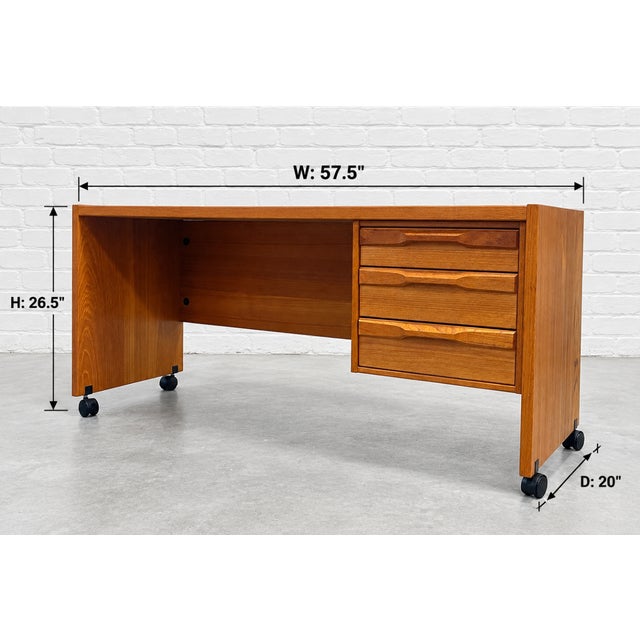 Mid Century Modern Danish Teak Desk by Denka, C. 1960’s For Sale - Image 4 of 14