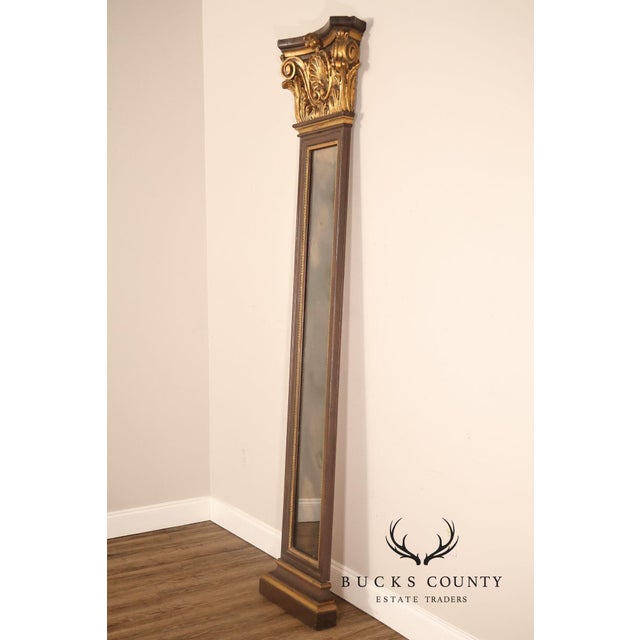 Pair Of Decorative Mirrored Wall Columns With Gilt Carved Capitals By Francisco Hurtado For Sale - Image 17 of 18