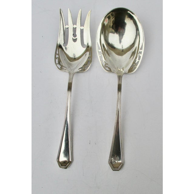 Reed & Barton Sterling Silver Salad Set by Reed & Barton Circa 1910 - Set of 2 For Sale - Image 4 of 8