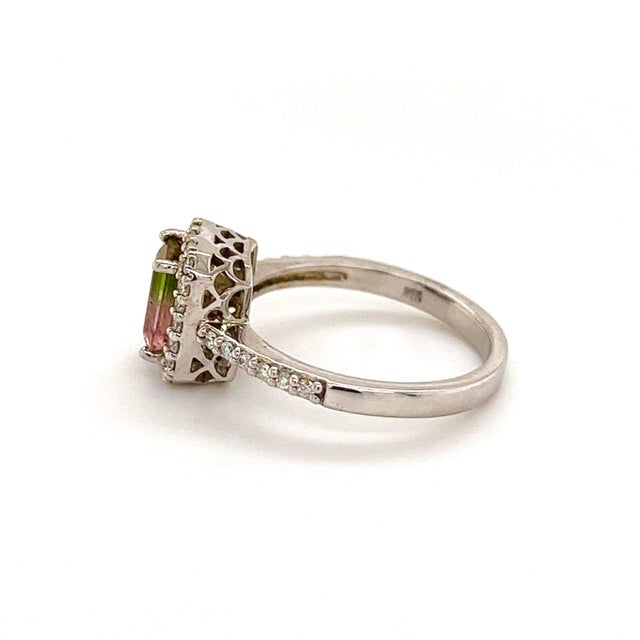 Multicolor Tourmaline Diamond Ring 14k Gold 1.15 TCW Certified For Sale - Image 9 of 11