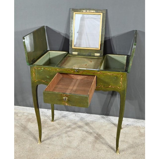 Small Louis XV Style Painted Oak Dressing Table, Late 18th Century For Sale - Image 4 of 18