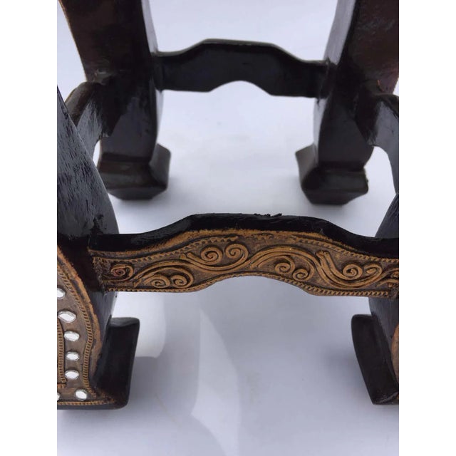 1960 Asian Wooden Temple Gilded Low Table For Sale - Image 10 of 12