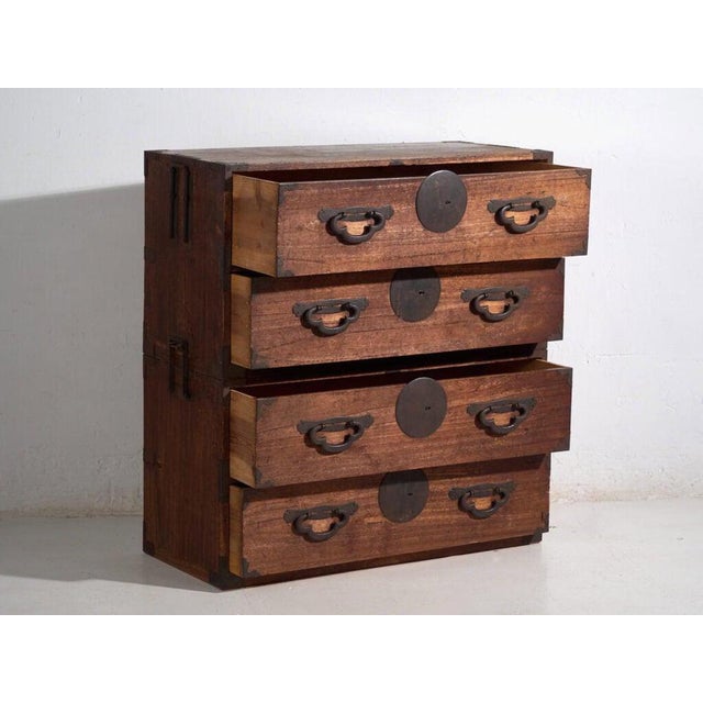 Antique storage chest of drawers – Meiji / Taishō Period (c.1868-1926)Dimensions: Length: 99 cm Depth: 42 cm Height: 101...